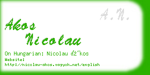 akos nicolau business card